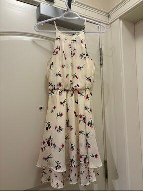 Women's Cream Floral Halter Dress - Charming Summer Style